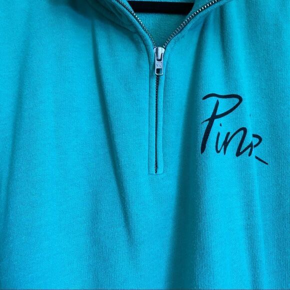 PINK Victoria’s Secret Teal Green Quarter Zip - Picture 3 of 9